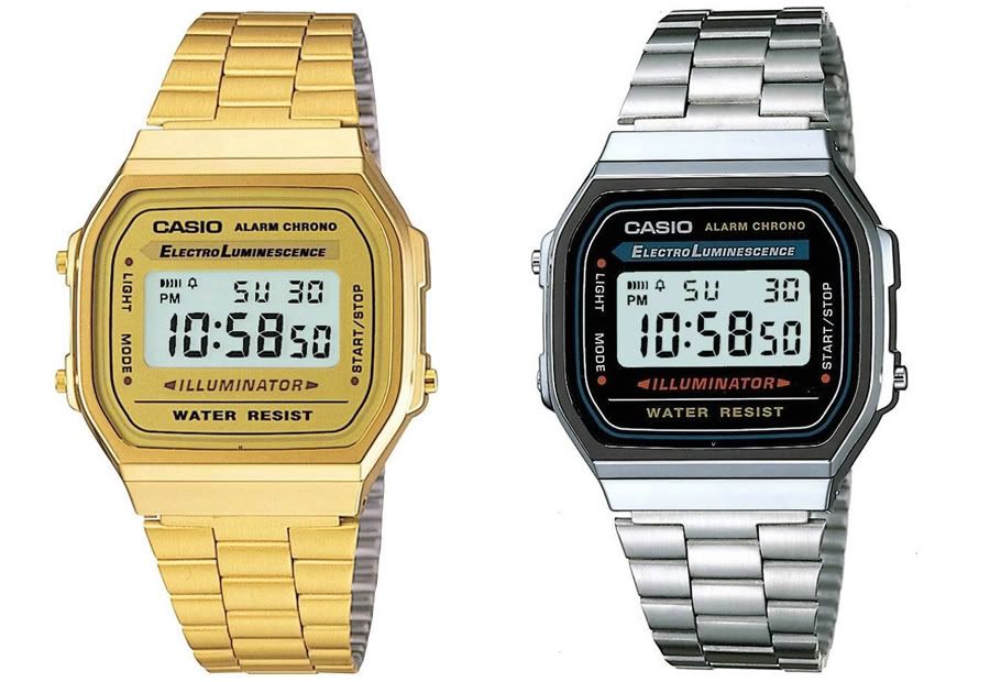 casio watch silver gold