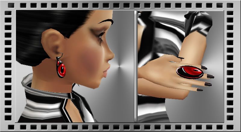 pvc red_black earrings
